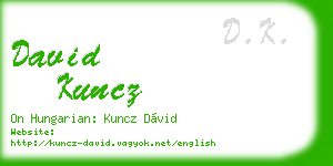 david kuncz business card