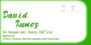 david kuncz business card